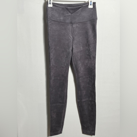 White House Black Market Grey Runway Vegan Suede Leggings sz 2 - Picture 2 of 12